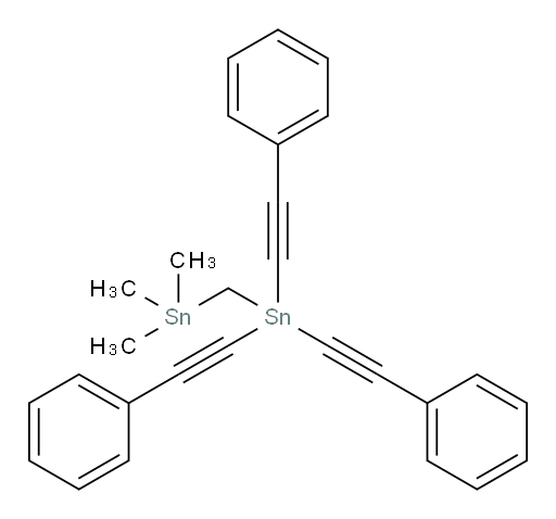 trimethyl((tris(phenylethynyl)stannyl)methyl)stannane