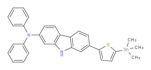N,N-diphenyl-7-(5-(trimethylstannyl)thiophen-2-yl)-9H-carbazol-2-amine