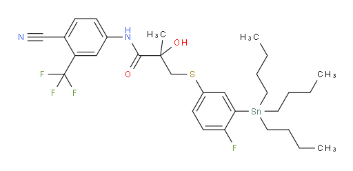 N-(4-cyano-3-(trifluoromethyl)phenyl)-3-((4-fluoro-3-(tributylstannyl)phenyl)thio)-2-hydroxy-2-methylpropanamide
