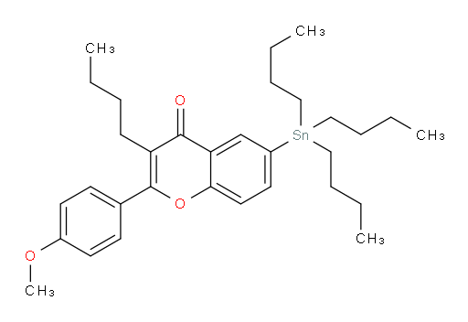 3-butyl-2-(4-methoxyphenyl)-6-(tributylstannyl)-4H-chromen-4-one