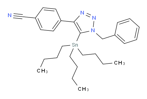 4-(1-benzyl-5-(tributylstannyl)-1H-1,2,3-triazol-4-yl)benzonitrile