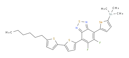 5,6-difluoro-4-(5'-hexyl-[2,2'-bithiophen]-5-yl)-7-(5-(trimethylstannyl)selenophen-2-yl)benzo[c][1,2,5]thiadiazole