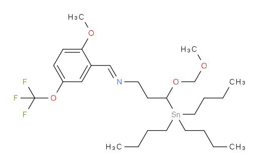 (E)-N-(2-methoxy-5-(trifluoromethoxy)benzylidene)-3-(methoxymethoxy)-3-(tributylstannyl)propan-1-amine