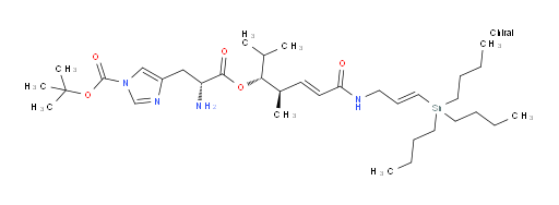 tert-butyl 4-((R)-2-amino-3-(((3R,4R,E)-2,4-dimethyl-7-oxo-7-(((E)-3-(tributylstannyl)allyl)amino)hept-5-en-3-yl)oxy)-3-oxopropyl)-1H-imidazole-1-carboxylate