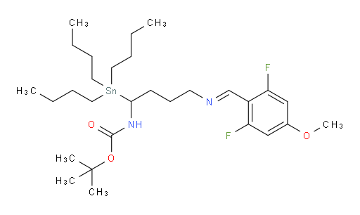 (E)-tert-butyl (4-((2,6-difluoro-4-methoxybenzylidene)amino)-1-(tributylstannyl)butyl)carbamate