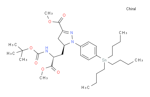 (S)-methyl 5-((R)-2-((tert-butoxycarbonyl)amino)-3-methoxy-3-oxopropyl)-1-(4-(tributylstannyl)phenyl)-4,5-dihydro-1H-pyrazole-3-carboxylate