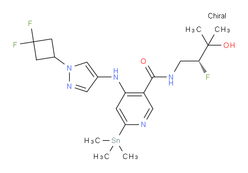 (R)-4-((1-(3,3-difluorocyclobutyl)-1H-pyrazol-4-yl)amino)-N-(2-fluoro-3-hydroxy-3-methylbutyl)-6-(trimethylstannyl)nicotinamide