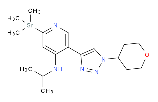 N-isopropyl-5-(1-(tetrahydro-2H-pyran-4-yl)-1H-1,2,3-triazol-4-yl)-2-(trimethylstannyl)pyridin-4-amine