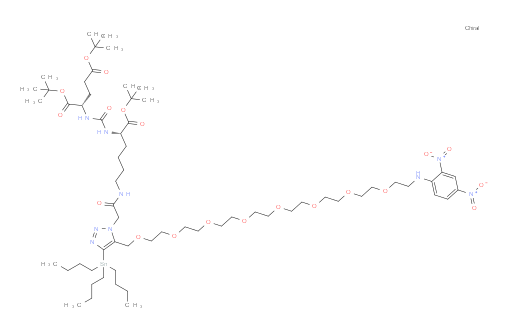 (S)-di-tert-butyl 2-(3-((S)-1-(tert-butoxy)-6-(2-(5-(25-((2,4-dinitrophenyl)amino)-2,5,8,11,14,17,20,23-octaoxapentacosyl)-4-(tributylstannyl)-1H-1,2,3-triazol-1-yl)acetamido)-1-oxohexan-2-yl)ureido)pentanedioate