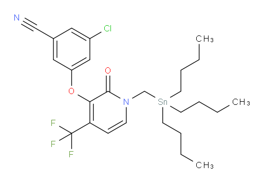 3-chloro-5-((2-oxo-1-((tributylstannyl)methyl)-4-(trifluoromethyl)-1,2-dihydropyridin-3-yl)oxy)benzonitrile