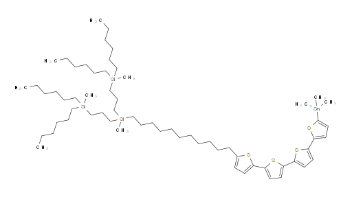 ((methyl(11-(5'''-(trimethylstannyl)-[2,2':5',2'':5'',2'''-quaterthiophen]-5-yl)undecyl)silanediyl)bis(propane-3,1-diyl))bis(dihexyl(methyl)silane)