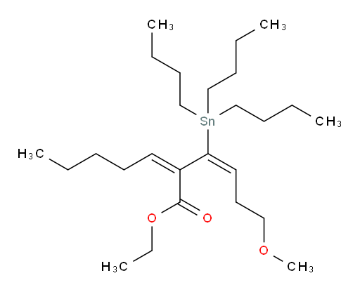 (E)-ethyl 2-((E)-4-methoxy-1-(tributylstannyl)but-1-en-1-yl)hept-2-enoate