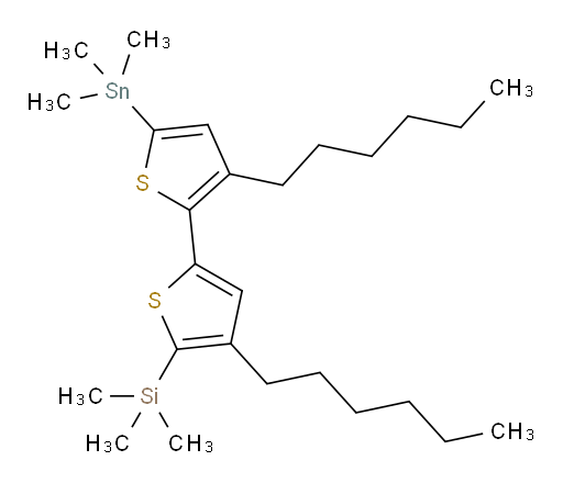 (3',4-dihexyl-5'-(trimethylstannyl)-[2,2'-bithiophen]-5-yl)trimethylsilane
