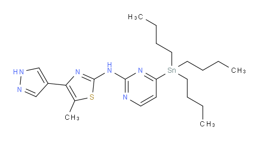 5-methyl-4-(1H-pyrazol-4-yl)-N-(4-(tributylstannyl)pyrimidin-2-yl)thiazol-2-amine