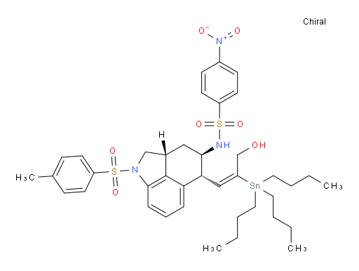 N-((2aR,4R,5R)-5-((E)-3-hydroxy-2-(tributylstannyl)prop-1-en-1-yl)-1-tosyl-1,2,2a,3,4,5-hexahydrobenzo[cd]indol-4-yl)-4-nitrobenzenesulfonamide