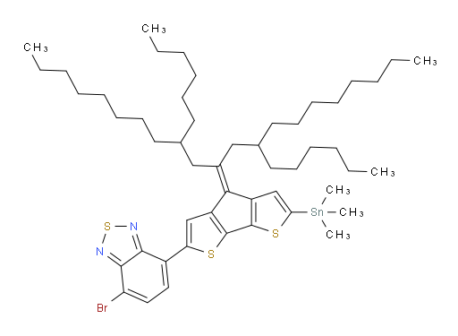 4-bromo-7-(4-(9,13-dihexylhenicosan-11-ylidene)-6-(trimethylstannyl)-4H-cyclopenta[1,2-b:5,4-b']dithiophen-2-yl)benzo[c][1,2,5]thiadiazole