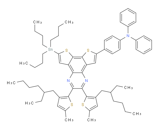 4-(2,3-bis(3-(2-ethylhexyl)-5-methylthiophen-2-yl)-9-(tributylstannyl)dithieno[3,2-f:2',3'-h]quinoxalin-6-yl)-N,N-diphenylaniline