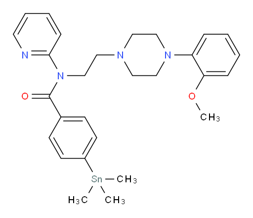 N-(2-(4-(2-methoxyphenyl)piperazin-1-yl)ethyl)-N-(pyridin-2-yl)-4-(trimethylstannyl)benzamide