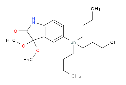 3,3-dimethoxy-5-(tributylstannyl)indolin-2-one