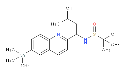 2-methyl-N-(3-methyl-1-(6-(trimethylstannyl)quinolin-2-yl)butyl)propane-2-sulfinamide