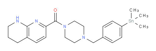 (5,6,7,8-tetrahydro-1,8-naphthyridin-2-yl)(4-(4-(trimethylstannyl)benzyl)piperazin-1-yl)methanone