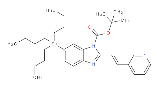 (E)-tert-butyl 2-(2-(pyridin-3-yl)vinyl)-6-(tributylstannyl)-1H-benzo[d]imidazole-1-carboxylate