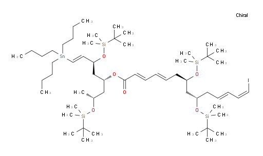 (2E,4E,7R,9S,11E,13Z)-(5R,7R,9S)-2,2,3,3,5,11,11,12,12-nonamethyl-9-((E)-2-(tributylstannyl)vinyl)-4,10-dioxa-3,11-disilatridecan-7-yl 7,9-bis((tert-butyldimethylsilyl)oxy)-14-iodotetradeca-2,4,11,13-tetraenoate