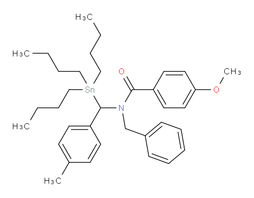 N-benzyl-4-methoxy-N-(p-tolyl(tributylstannyl)methyl)benzamide
