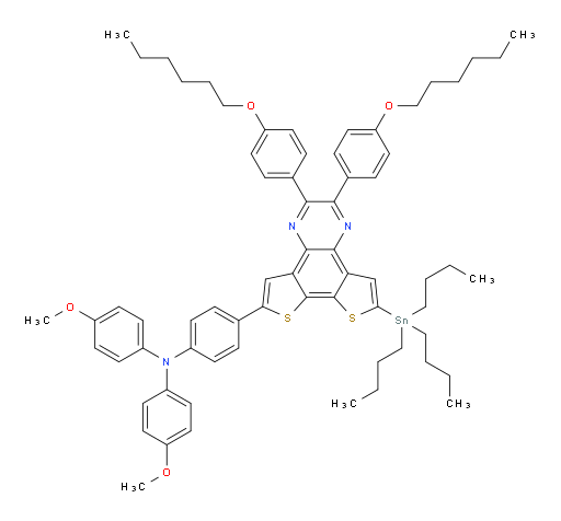 4-(2,3-bis(4-(hexyloxy)phenyl)-9-(tributylstannyl)dithieno[3,2-f:2',3'-h]quinoxalin-6-yl)-N,N-bis(4-methoxyphenyl)aniline