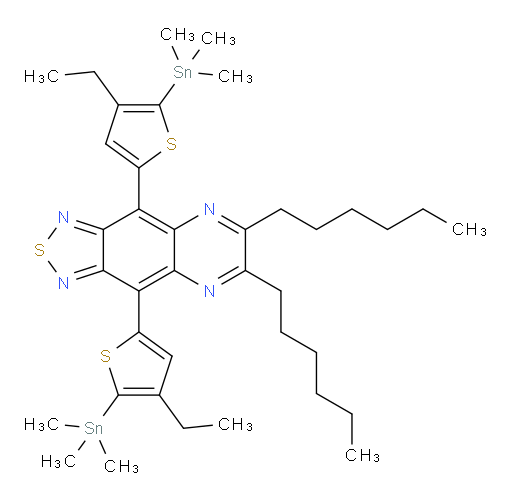 4,9-bis(4-ethyl-5-(trimethylstannyl)thiophen-2-yl)-6,7-dihexyl-[1,2,5]thiadiazolo[3,4-g]quinoxaline