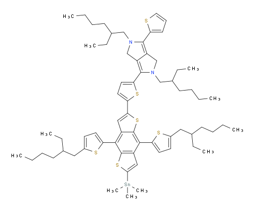 3-(5-(4,8-bis(5-(2-ethylhexyl)thiophen-2-yl)-6-(trimethylstannyl)benzo[1,2-b:4,5-b']dithiophen-2-yl)thiophen-2-yl)-2,5-bis(2-ethylhexyl)-6-(thiophen-2-yl)-1,2,4,5-tetrahydropyrrolo[3,4-c]pyrrole