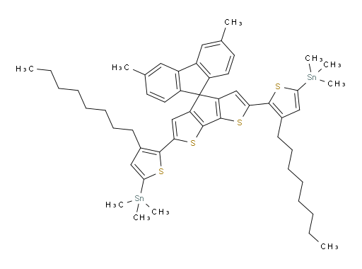(5,5'-(3',6'-dimethylspiro[cyclopenta[1,2-b:5,4-b']dithiophene-4,9'-fluorene]-2,6-diyl)bis(4-octylthiophene-5,2-diyl))bis(trimethylstannane)