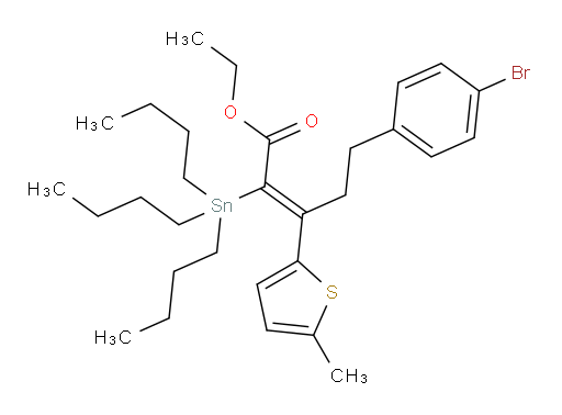 (Z)-ethyl 5-(4-bromophenyl)-3-(5-methylthiophen-2-yl)-2-(tributylstannyl)pent-2-enoate