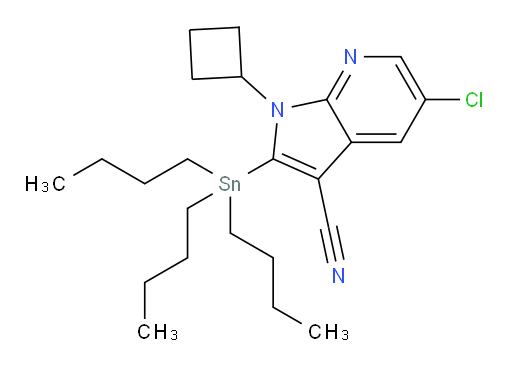 5-chloro-1-cyclobutyl-2-(tributylstannyl)-1H-pyrrolo[2,3-b]pyridine-3-carbonitrile
