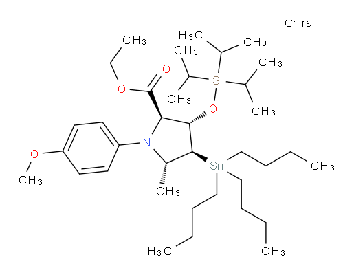 (2R,3S,4S,5S)-ethyl 1-(4-methoxyphenyl)-5-methyl-4-(tributylstannyl)-3-((triisopropylsilyl)oxy)pyrrolidine-2-carboxylate
