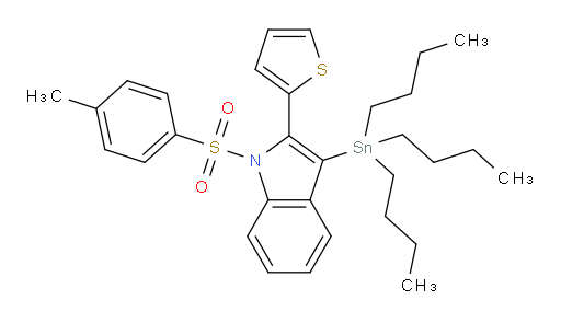2-(thiophen-2-yl)-1-tosyl-3-(tributylstannyl)-1H-indole