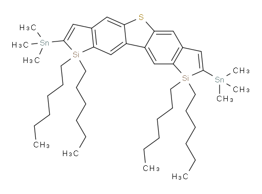 1,1,9,9-tetrahexyl-2,8-bis(trimethylstannyl)-1,9-dihydrosilolo[2',3':4,5]benzo[1,2-b]silolo[3',2':4,5]benzo[1,2-d]thiophene