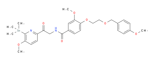 3-methoxy-N-(2-(5-methoxy-6-(trimethylstannyl)pyridin-2-yl)-2-oxoethyl)-4-(2-((4-methoxybenzyl)oxy)ethoxy)benzamide