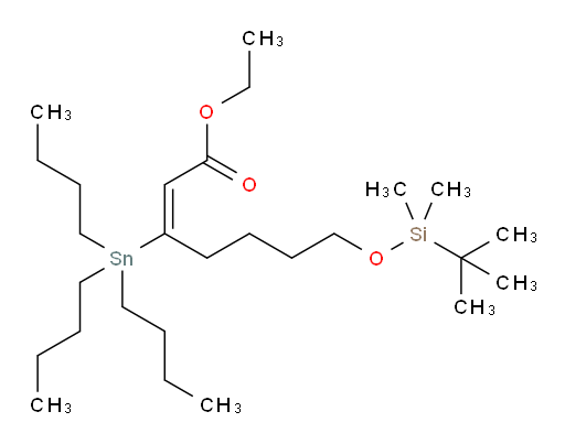 (E)-ethyl 7-((tert-butyldimethylsilyl)oxy)-3-(tributylstannyl)hept-2-enoate