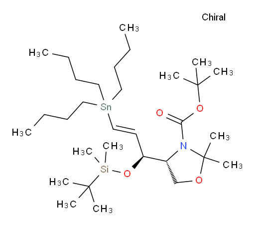 (R)-tert-butyl 4-((S,E)-1-((tert-butyldimethylsilyl)oxy)-3-(tributylstannyl)allyl)-2,2-dimethyloxazolidine-3-carboxylate