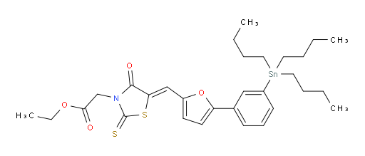 (Z)-ethyl 2-(4-oxo-2-thioxo-5-((5-(3-(tributylstannyl)phenyl)furan-2-yl)methylene)thiazolidin-3-yl)acetate