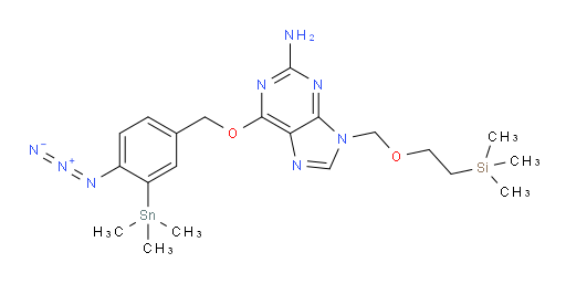 6-((4-azido-3-(trimethylstannyl)benzyl)oxy)-9-((2-(trimethylsilyl)ethoxy)methyl)-9H-purin-2-amine