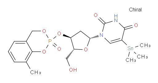 1-((2R,4S,5R)-5-(hydroxymethyl)-4-((8-methyl-2-oxido-4H-benzo[d][1,3,2]dioxaphosphinin-2-yl)oxy)tetrahydrofuran-2-yl)-5-(trimethylstannyl)pyrimidine-2,4(1H,3H)-dione