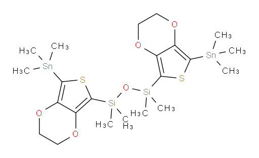 1,1,3,3-tetramethyl-1,3-bis(7-(trimethylstannyl)-2,3-dihydrothieno[3,4-b][1,4]dioxin-5-yl)disiloxane