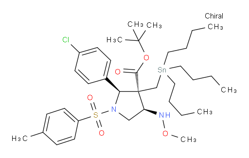 (2S,3S,4R)-tert-butyl 2-(4-chlorophenyl)-4-(methoxyamino)-1-tosyl-3-((tributylstannyl)methyl)pyrrolidine-3-carboxylate