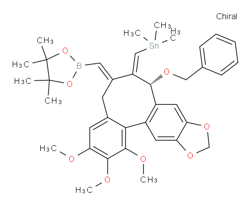 ((Z)-((R,E)-8-(benzyloxy)-1,2,3-trimethoxy-6-((4,4,5,5-tetramethyl-1,3,2-dioxaborolan-2-yl)methylene)-5,6-dihydrobenzo[3',4']cycloocta[1',2':4,5]benzo[1,2-d][1,3]dioxol-7(8H)-ylidene)methyl)trimethylstannane