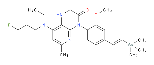 (E)-8-(ethyl(3-fluoropropyl)amino)-4-(2-methoxy-4-(2-(trimethylstannyl)vinyl)phenyl)-6-methyl-1,2-dihydropyrido[2,3-b]pyrazin-3(4H)-one