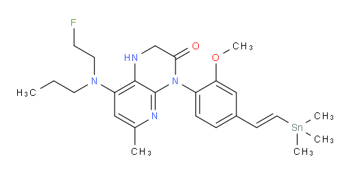 (E)-8-((2-fluoroethyl)(propyl)amino)-4-(2-methoxy-4-(2-(trimethylstannyl)vinyl)phenyl)-6-methyl-1,2-dihydropyrido[2,3-b]pyrazin-3(4H)-one