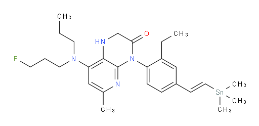 (E)-4-(2-ethyl-4-(2-(trimethylstannyl)vinyl)phenyl)-8-((3-fluoropropyl)(propyl)amino)-6-methyl-1,2-dihydropyrido[2,3-b]pyrazin-3(4H)-one