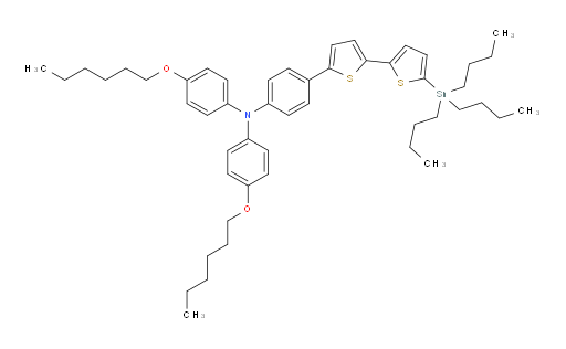 4-(hexyloxy)-N-(4-(hexyloxy)phenyl)-N-(4-(5'-(tributylstannyl)-[2,2'-bithiophen]-5-yl)phenyl)aniline